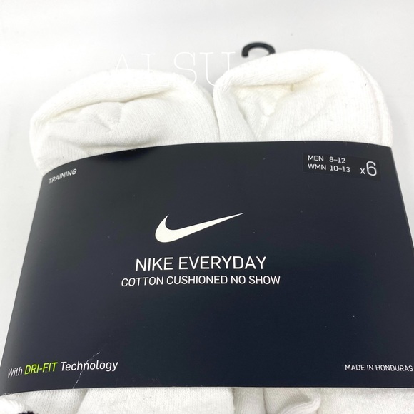Nike Everyday Cotton Cushioned 6Pack Socks White M - Picture 5 of 7